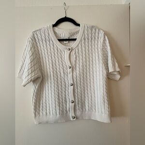 H&M Cream Cable Knit Cardigan